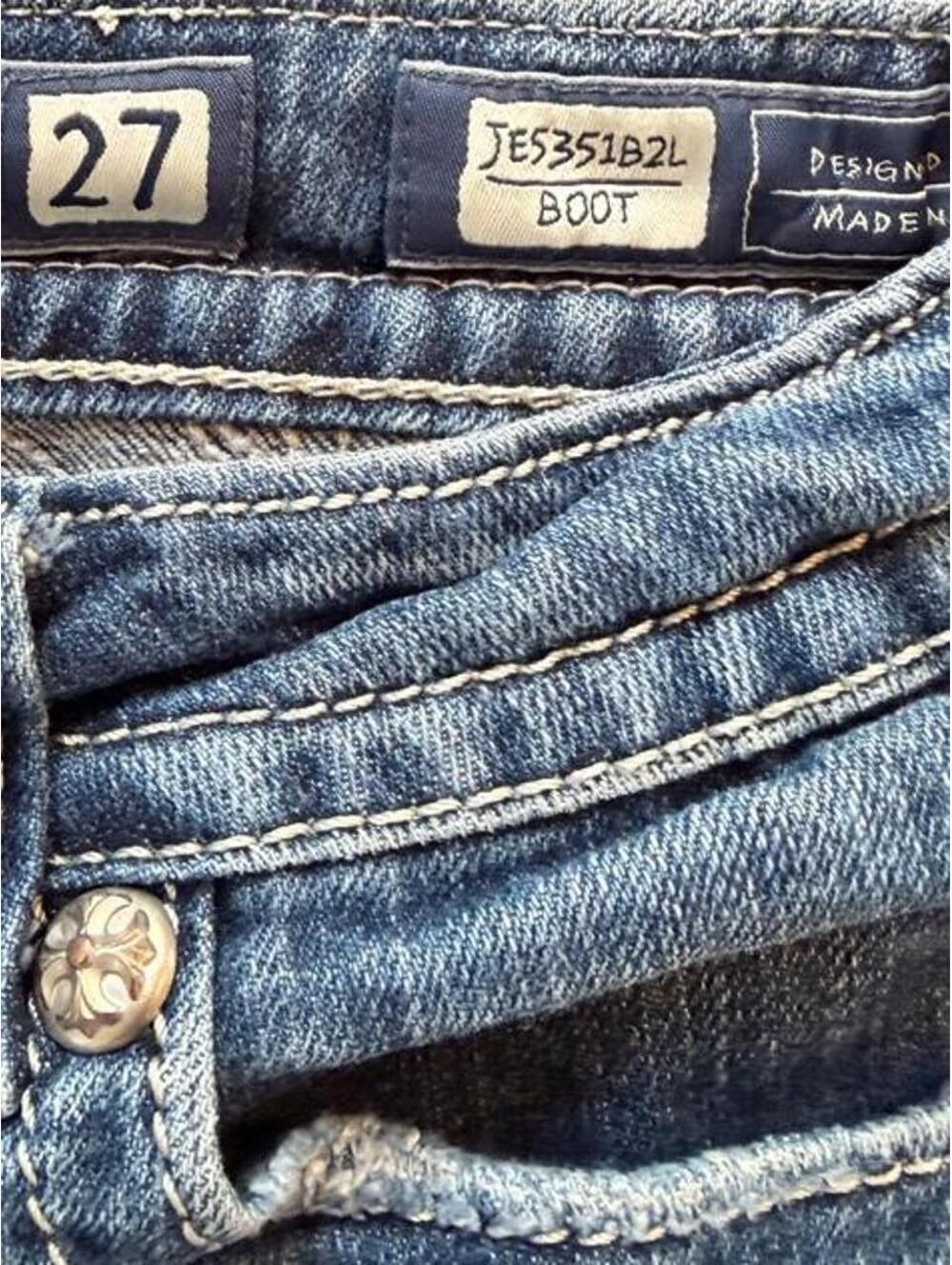 Miss Me Y2K Zebra Rhinestone Bootcut Jeans | Women’s Size 27 - Picture 4 of 7